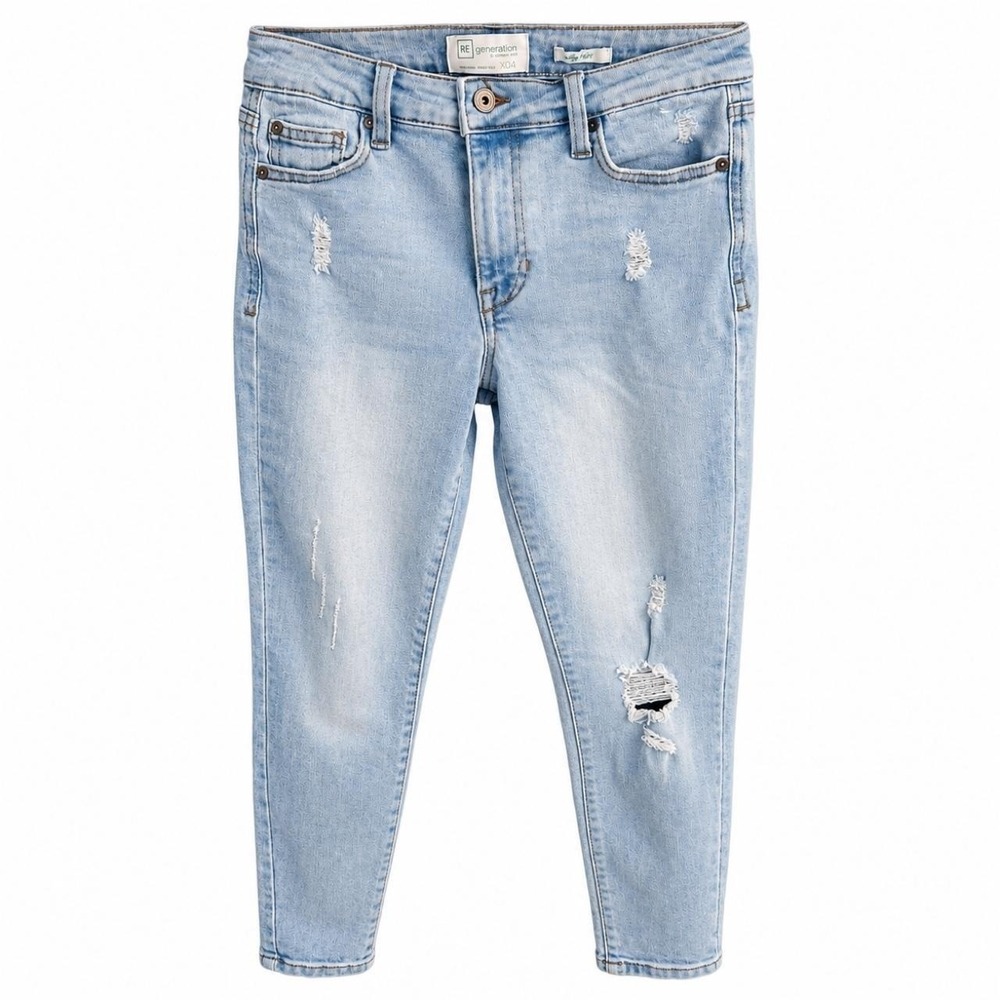 Re/Generation Light Wash Distressed Jeans Women's 26 High Rise Straight Leg